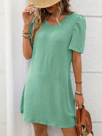 Textured Round Neck Short Sleeve Mini Dress - Update AvenueEffortless Elegance: DressesTrendsi100100453171182100100453171182626985b8 - ef63 - 4458 - aa3d - 20d59df2b14c - MaxGum Leaf