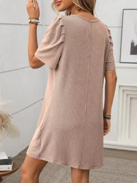 Textured Round Neck Short Sleeve Mini Dress - Update AvenueEffortless Elegance: DressesTrendsi10010045317173110010045317173172a16465 - 3b9a - 4bae - b2dd - 2c165e9dd4c0 - MaxPale Blush