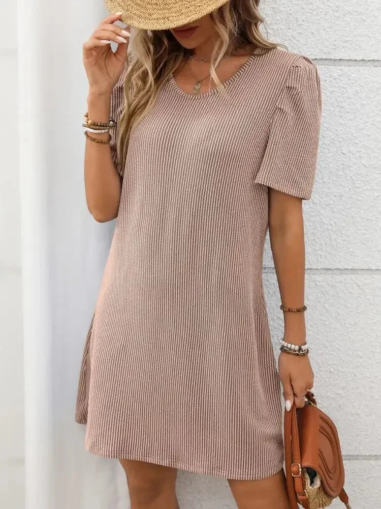 Textured Round Neck Short Sleeve Mini Dress - Update AvenueEffortless Elegance: DressesTrendsi100100453171731100100453171731d5cc85a4 - a218 - 406c - b67e - 93e00ffbf0f1 - MaxPale Blush