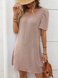 Textured Round Neck Short Sleeve Mini Dress - Update AvenueEffortless Elegance: DressesTrendsi100100453171731100100453171731d5cc85a4 - a218 - 406c - b67e - 93e00ffbf0f1 - MaxPale Blush