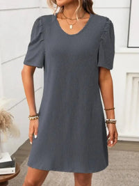 Textured Round Neck Short Sleeve Mini Dress - Update AvenueEffortless Elegance: DressesTrendsi100100453172153100100453172153041739eb - ddfc - 477b - 8509 - 25d1270ab10f - MaxDark Gray