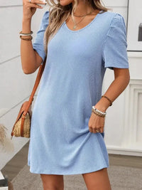 Textured Round Neck Short Sleeve Mini Dress - Update AvenueEffortless Elegance: DressesTrendsi100100453176610100100453176610b9bac561 - b8a4 - 427c - 91e3 - 34fe739648c2 - MaxLight Blue