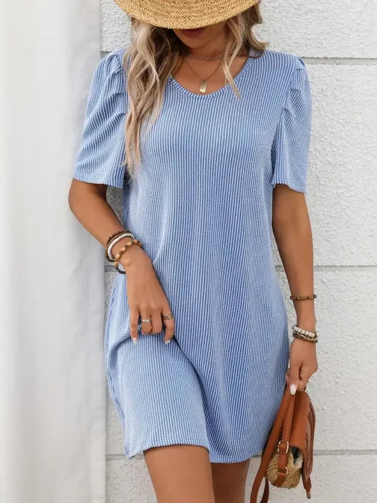 Textured Round Neck Short Sleeve Mini Dress - Update AvenueEffortless Elegance: DressesTrendsi100100453176610100100453176610329e8094 - 7879 - 463d - 8b81 - c8f4510bdec9 - MaxLight Blue