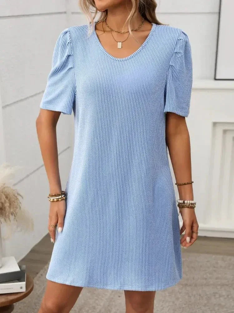 Textured Round Neck Short Sleeve Mini Dress - Update AvenueEffortless Elegance: DressesTrendsi10010045317661010010045317661069128e71 - b558 - 42fb - abd5 - 8f33db8cec25 - MaxLight Blue