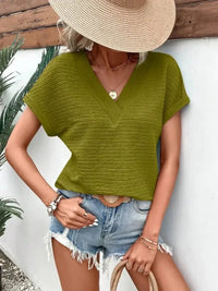 Textured Solid Color Short Sleeve Top - Update AvenueT-ShirtsTrendsi1001006065716101001006065716109c40fa20 - f0d9 - 48dd - 89cb - 6b2558d5cbff - Max - OriginOlive