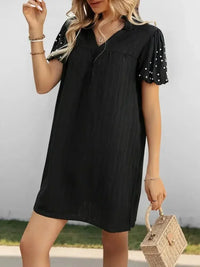 Textured V - Neck Short Sleeve Mini Dress - Update AvenueEffortless Elegance: DressesTrendsi100100423791308100100423791308992baf0d - 3ede - 4e2c - 935c - 18f82c735061 - Max - OriginBlack