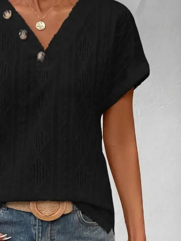 Textured V - Neck Short Sleeve Top - Update AvenueT-ShirtsTrendsi100100315981876100100315981876c0df7a5e - 2072 - 4fcb - 8dc6 - a7ec47978ee1 - Max - OriginWhite