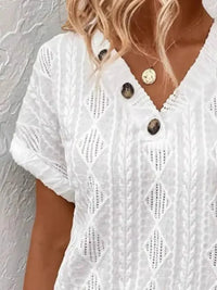 Textured V - Neck Short Sleeve Top - Update AvenueT-ShirtsTrendsi100100315981876100100315981876fc60ad73 - f8ab - 4cae - aa30 - e5e3e3d66229 - Max - OriginWhite
