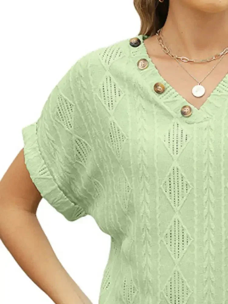 Textured V - Neck Short Sleeve Top - Update AvenueT-ShirtsTrendsi100100315981876100100315981876a68b5954 - 4ece - 4f50 - a33b - 7ff9484afe10 - Max - OriginWhite