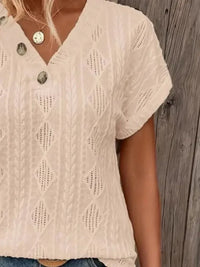 Textured V - Neck Short Sleeve Top - Update AvenueT-ShirtsTrendsi100100315981876100100315981876b7d0c558 - fb18 - 4aab - b541 - 5cf425ed041e - Max - OriginWhite