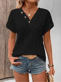 Textured V - Neck Short Sleeve Top - Update AvenueT-ShirtsTrendsi100100315981876100100315981876056e602a - fe4c - 4f35 - 90a3 - 3a1f582ed8bb - Max - OriginWhite