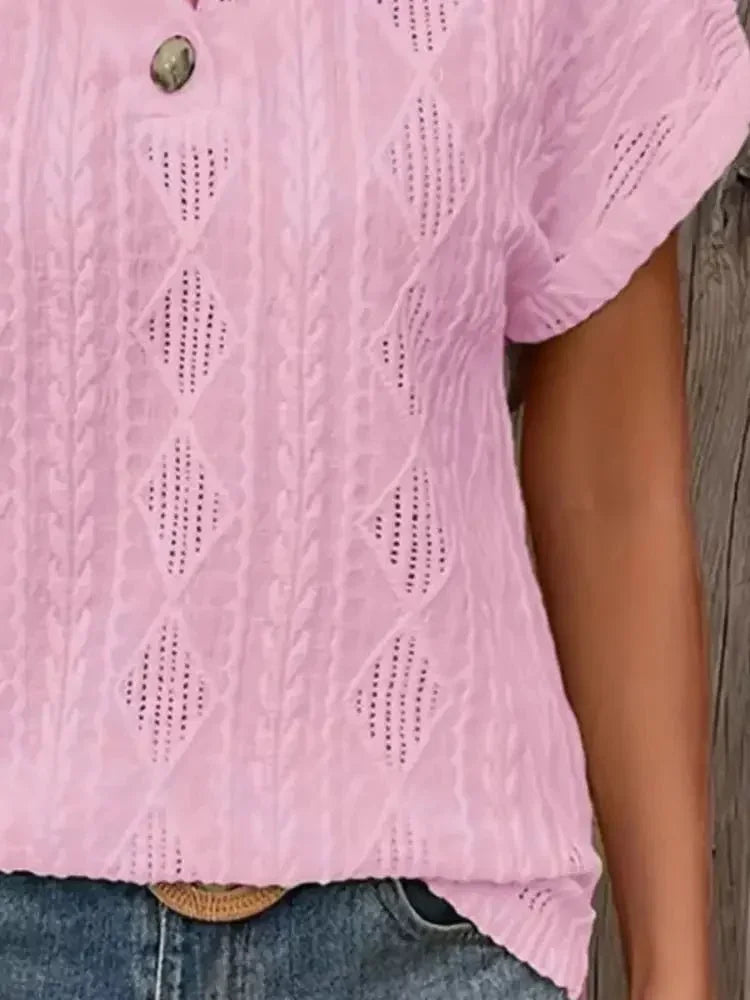 Textured V - Neck Short Sleeve Top - Update AvenueT-ShirtsTrendsi10010031598187610010031598187684ee107e - 7e5d - 4b78 - a174 - 76ae1e0b1751 - Max - OriginWhite