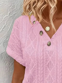 Textured V - Neck Short Sleeve Top - Update AvenueT-ShirtsTrendsi1001003159818761001003159818765e5ad28c - 12bc - 4d8a - 93a8 - 955794a9f3b5 - Max - OriginWhite