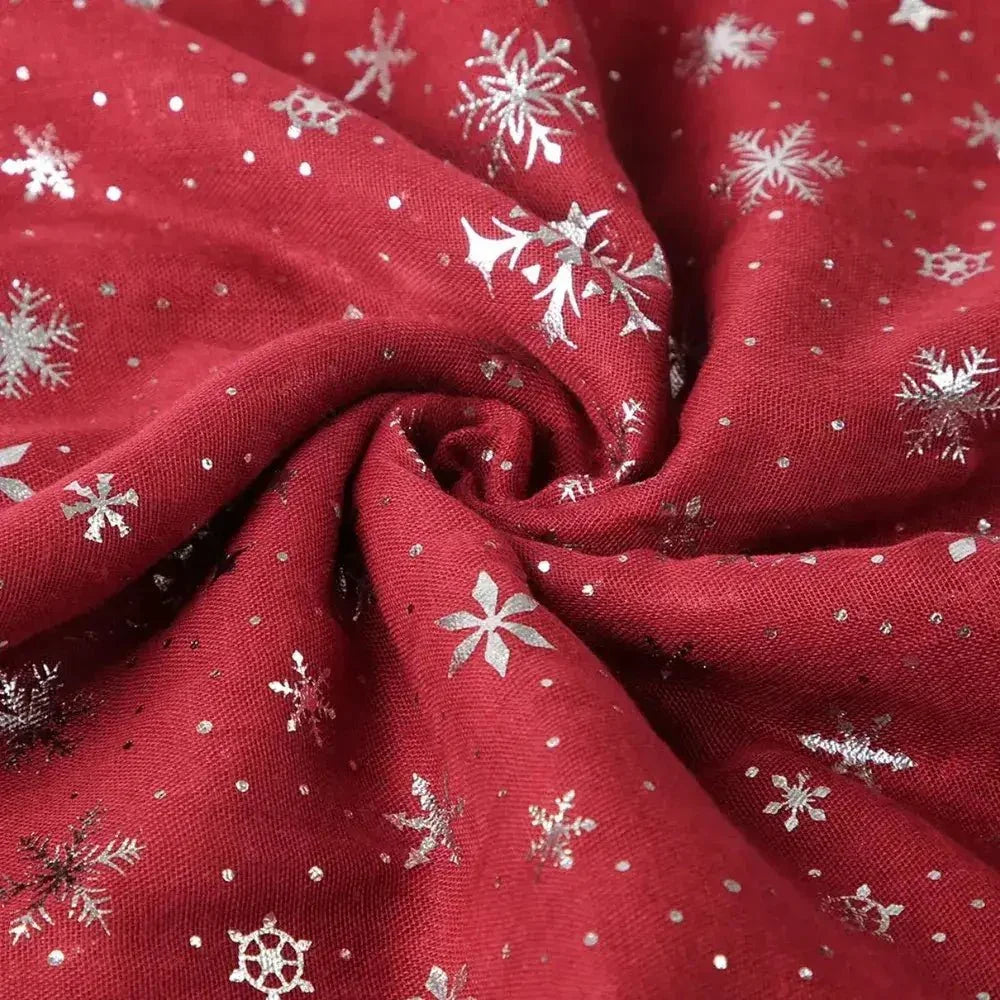 Thermal Snowflakes Polyester Scarf - Update AvenueTrendsi100500255021061100500255021061Thermal Snowflakes Polyester ScarfScarlet