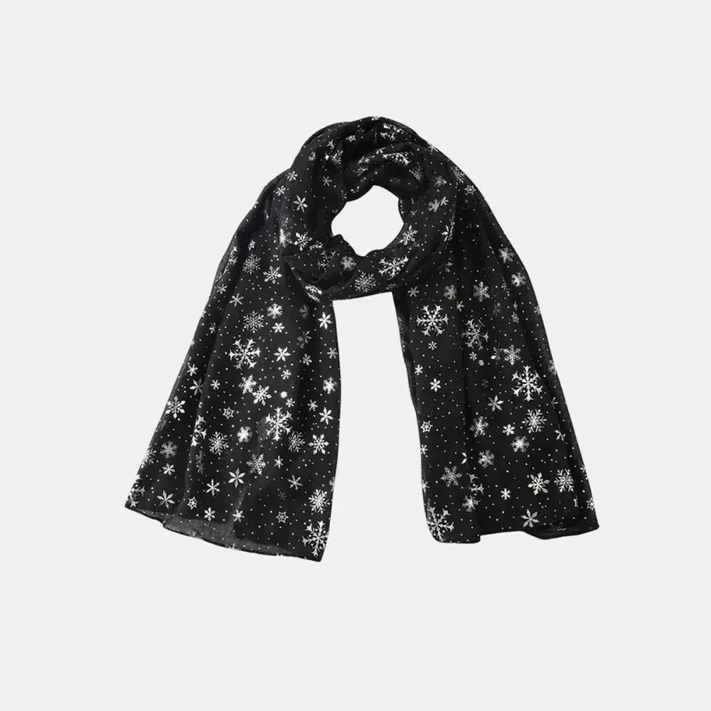 Thermal Snowflakes Polyester Scarf - Update AvenueTrendsi100500255023170100500255023170Thermal Snowflakes Polyester ScarfBlack