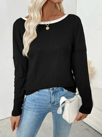 Tie Back Long Sleeve Top - Update AvenueT-ShirtsTrendsi100100451966470100100451966470327e296380a747308af9b11cec7fe56f - Max - OriginBlack