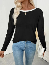 Tie Back Long Sleeve Top - Update AvenueT-ShirtsTrendsi1001004519664701001004519664708b70a712c0aa4b248fa5673a703e25ad - Max - OriginBlack