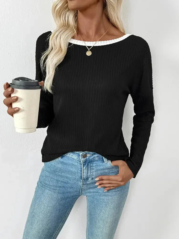 Tie Back Long Sleeve Top - Update AvenueT-ShirtsTrendsi100100451966470100100451966470ab688d293c7c4e3bb4d7d0e43e18c9d1 - Max - OriginBlack