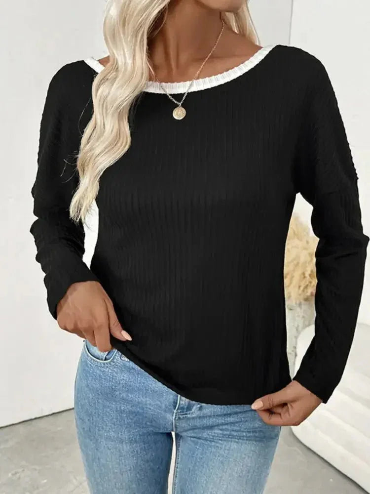 Tie Back Long Sleeve Top - Update AvenueT-ShirtsTrendsi100100451966470100100451966470494a8b21b5f5451587fe26b0c67014cb - Max - OriginBlack