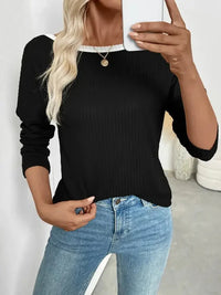 Tie Back Long Sleeve Top - Update AvenueT-ShirtsTrendsi100100451966470100100451966470ede03e7c581c42f498a2a90763981cdb - Max - OriginBlack
