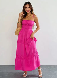 Tie Back Tiered Maxi Cami Dress
