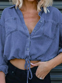 Tie Detail Denim Top - Update AvenueTrendsi10010050758725010010050758725028a147d9e78c491e9f1be00eb4c671ad - MaxMedium