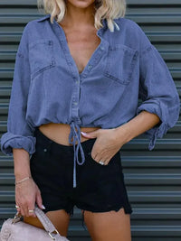 Tie Detail Denim Top - Update AvenueTrendsi100100507587250100100507587250c2b0f96ba21043dfbb1b9392698e9ee9 - MaxMedium