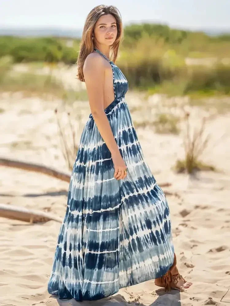 Tie - Dye Halter Neck Dress - Update AvenueBoho VibesTrendsi100100510112691100100510112691f98155c2 - 05d3 - 4696 - 9644 - cc38a110234e - MaxSky Blue