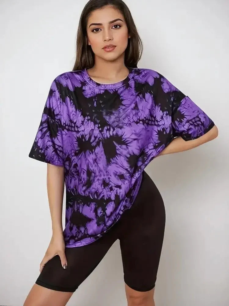 Tie - Dye Round Neck Short Sleeve T-Shirt - Update AvenueT-ShirtsTrendsi100100115573490100100115573490491b05af - 6de7 - 452c - 807b - e0fb1eed67b4 - Max - OriginPurple