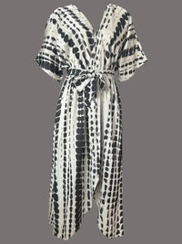 Tie-Dye Tie Waist Wrap Dress