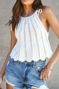 Tie Straps Wave Stripes Textured Eyelet Knitted Vest - Update AvenueBoho VibesTrendsi100100331225136100100331225136999167d9 - 632e - 405d - aced - 60a032edaea5 - Max - OriginWhite