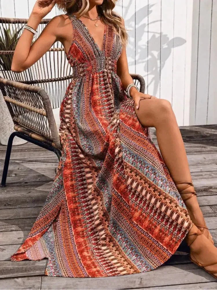 Tied Back Printed Sleeveless Maxi Slit Dress - Update AvenueBoho VibesTrendsi100100812805904100100812805904d9955171 - 1744 - 4ebd - b1f7 - 0ad53677fe53 - Max - OriginOrange - Red