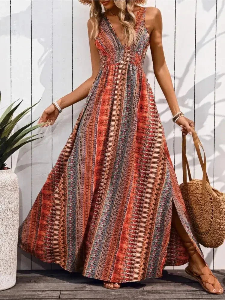 Tied Back Printed Sleeveless Maxi Slit Dress - Update AvenueBoho VibesTrendsi10010081280590410010081280590434264d1d - da6c - 421e - be94 - 7e2041ea03ad - Max - OriginOrange - Red