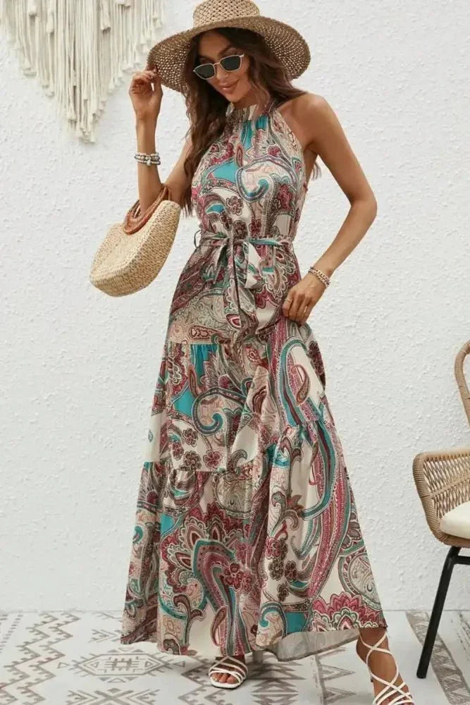 Tied Floral Sleeveless Dress - Update AvenueBoho VibesTrendsi100100651704785100100651704785cb7a6274 - 9f79 - 445b - b74a - 8ad2cc73ed38 - MaxTan