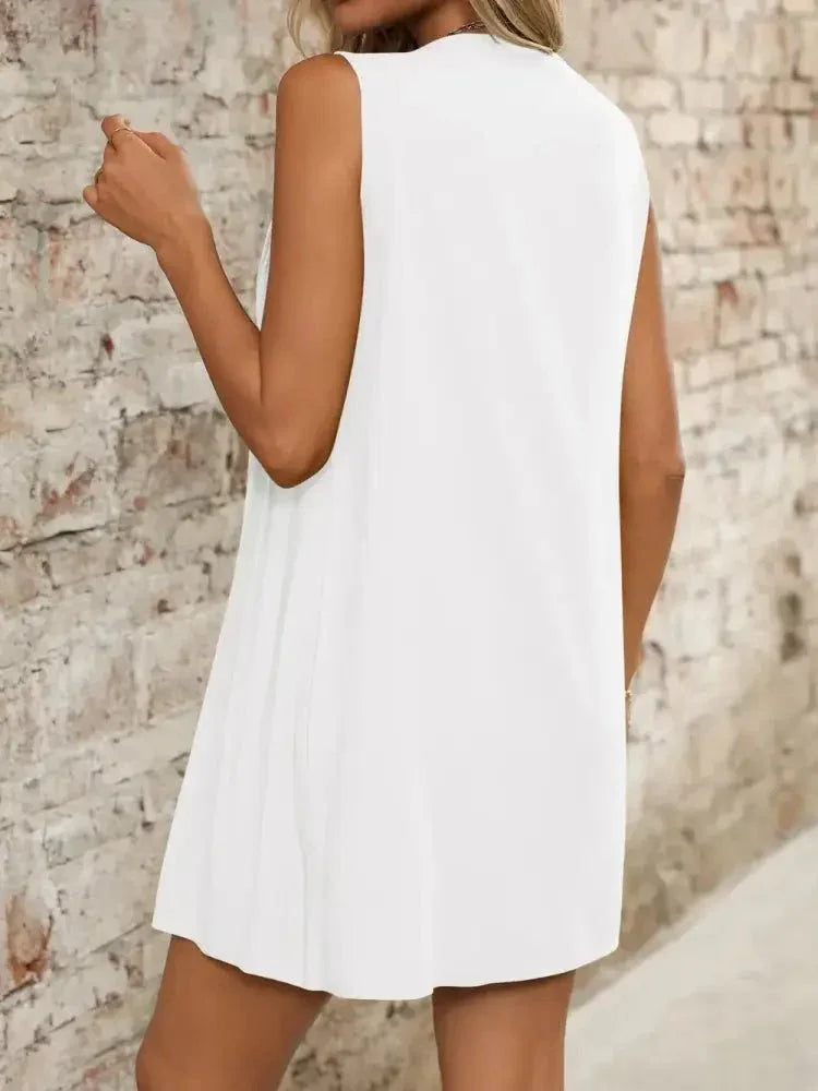 Tied Front Pleated Sleeveless Mini Dress - Update AvenueEffortless Elegance: DressesTrendsi100100737391724100100737391724d3af2da5 - 9a54 - 45fd - 8678 - 891e811a21ca - MaxWhite