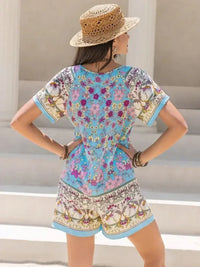 Tied Front Printed Short Sleeve Romper - Update AvenueBoho VibesTrendsi100100276731369100100276731369f64e7b6d - 1300 - 4570 - b236 - c9c57a82a542 - Max - OriginLight Blue