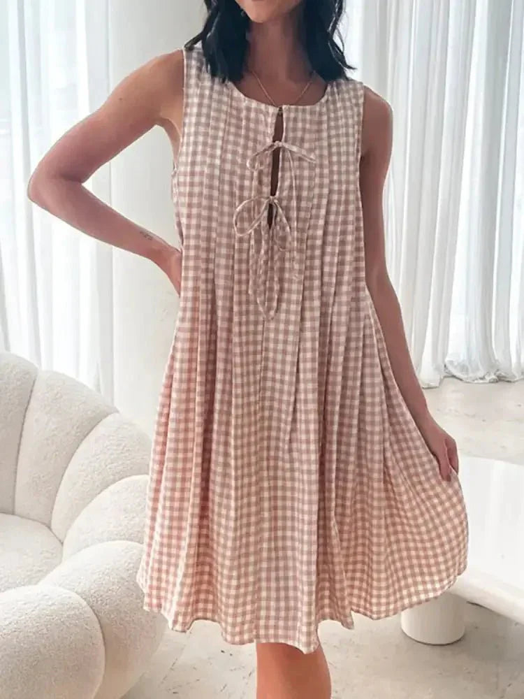 Tied Front Sleeveless Plaid Dress - Update AvenueTrendsi100100646841070100100646841070263c4139 - 085f - 49dc - b164 - a85789aa77f2 - Max - OriginDust Storm