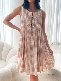 Tied Front Sleeveless Plaid Dress - Update AvenueTrendsi100100646841070100100646841070263c4139 - 085f - 49dc - b164 - a85789aa77f2 - Max - OriginDust Storm