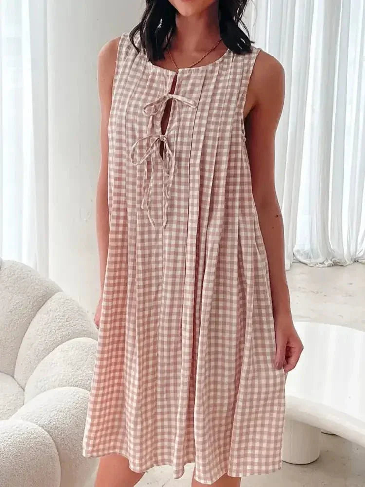 Tied Front Sleeveless Plaid Dress - Update AvenueTrendsi100100646841070100100646841070460911f0 - e3af - 44e0 - 8a24 - 4c3788fd7a66 - Max - OriginDust Storm