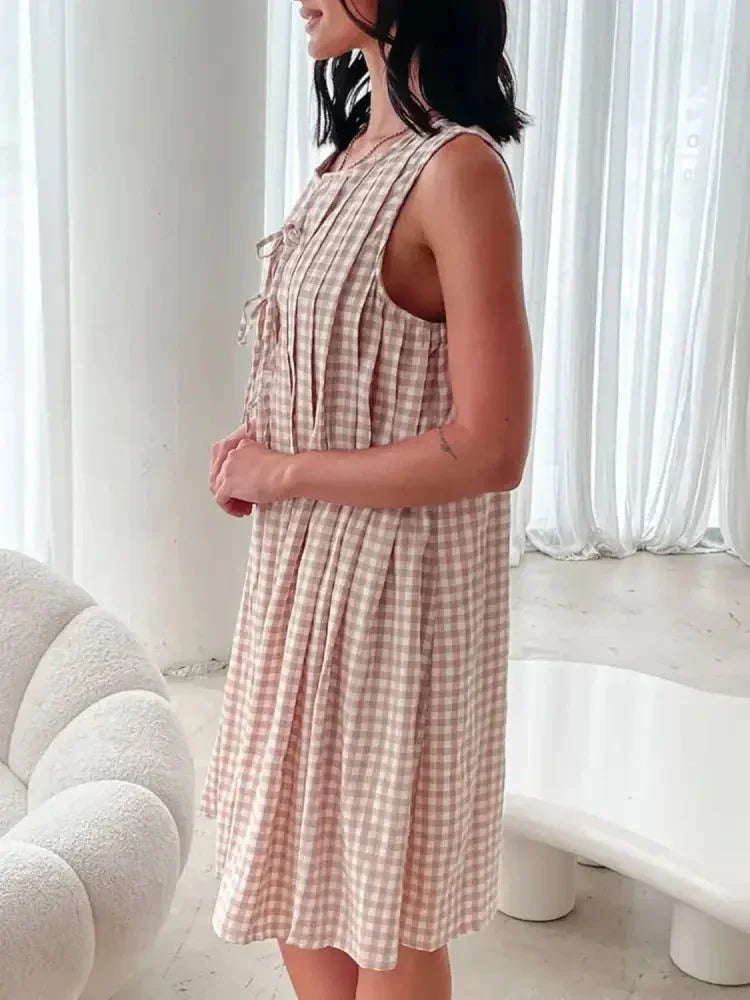 Tied Front Sleeveless Plaid Dress - Update AvenueTrendsi1001006468410701001006468410706b88f28c - e9e2 - 4d94 - b83b - 74c106a93efe - Max - OriginDust Storm