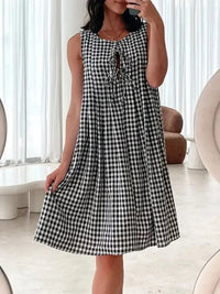 Tied Front Sleeveless Plaid Dress - Update AvenueTrendsi100100646845714100100646845714a842f67b - b70c - 4a8b - b3de - 4f6c3e696329 - Max - OriginBlack