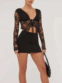 Tied Plunge Long Sleeve Lace Cropped Shirt - Update AvenueFestival VibesTrendsi100100842741757100100842741757f63bebf8 - 2972 - 4825 - bb9f - 9254e8a605a4 - MaxBlack