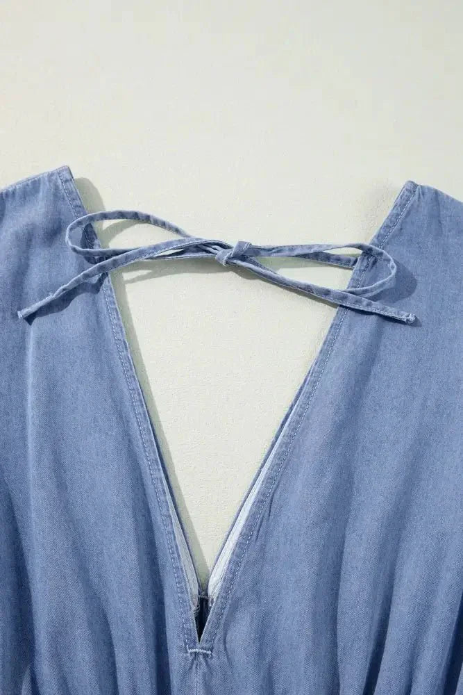 Tied Plunge Three - Quarter Sleeve Denim Dress - Update AvenueDenim Dresses & SkirtsTrendsi10010031090137310010031090137368d54cae - 3f8f - 4d01 - b8af - d5aeb488fd88 - MaxLight
