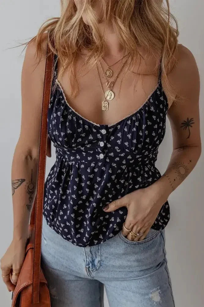 Tied Printed Cami - Update AvenueVacation StyleTrendsi1001005348071441001005348071446caef447 - 0c2a - 4aba - 9ee0 - 6103c7b417ce - MaxDark Navy