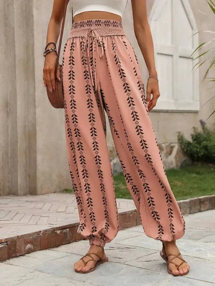 Tied Printed High Waist Pants - Update AvenueBoho VibesTrendsi1001009947713411001009947713411ab2c7a1 - e79c - 4c6b - 88e2 - 37aac2566210 - MaxBurnt Coral