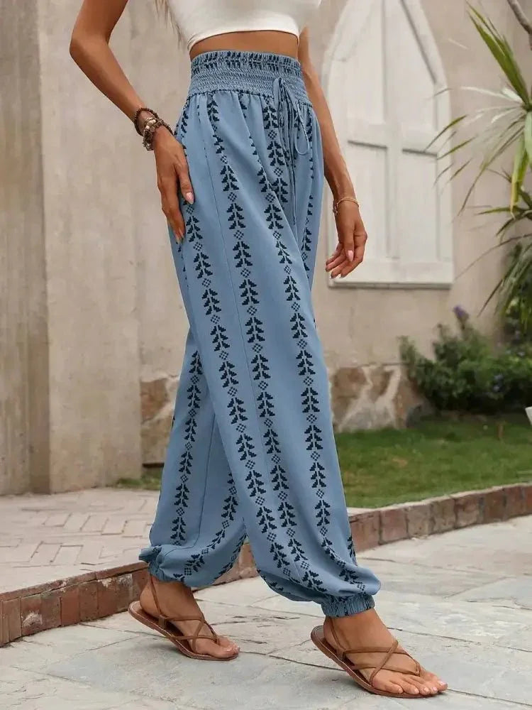 Tied Printed High Waist Pants - Update AvenueBoho VibesTrendsi1001009947717701001009947717705c74b8e1 - ee7d - 4877 - a3ff - b6cb2aad7826 - MaxCerulean