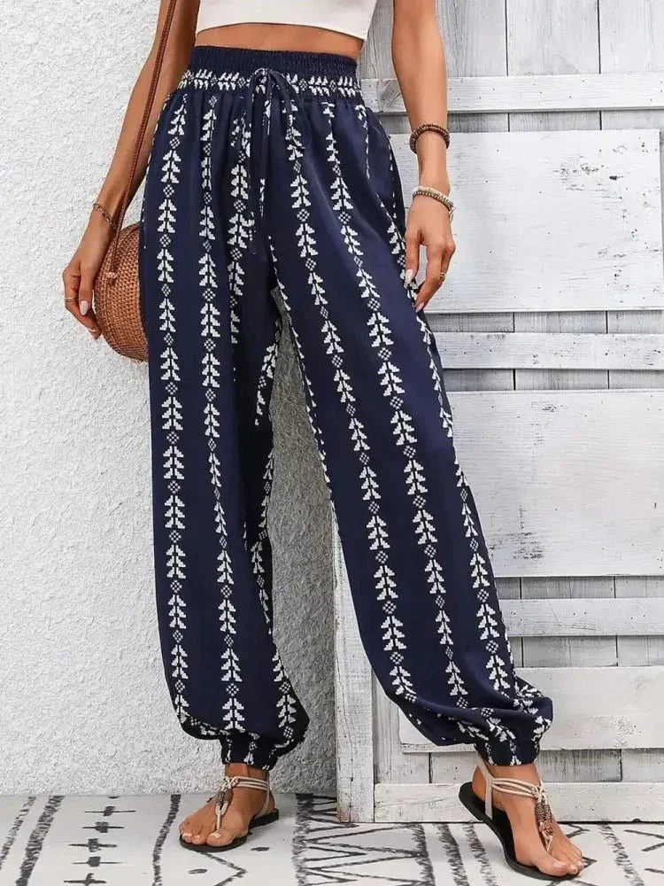 Tied Printed High Waist Pants - Update AvenueBoho VibesTrendsi10010099477198210010099477198230b92376 - 0746 - 4c29 - 9c91 - aa34afe05ff3 - MaxDark Blue
