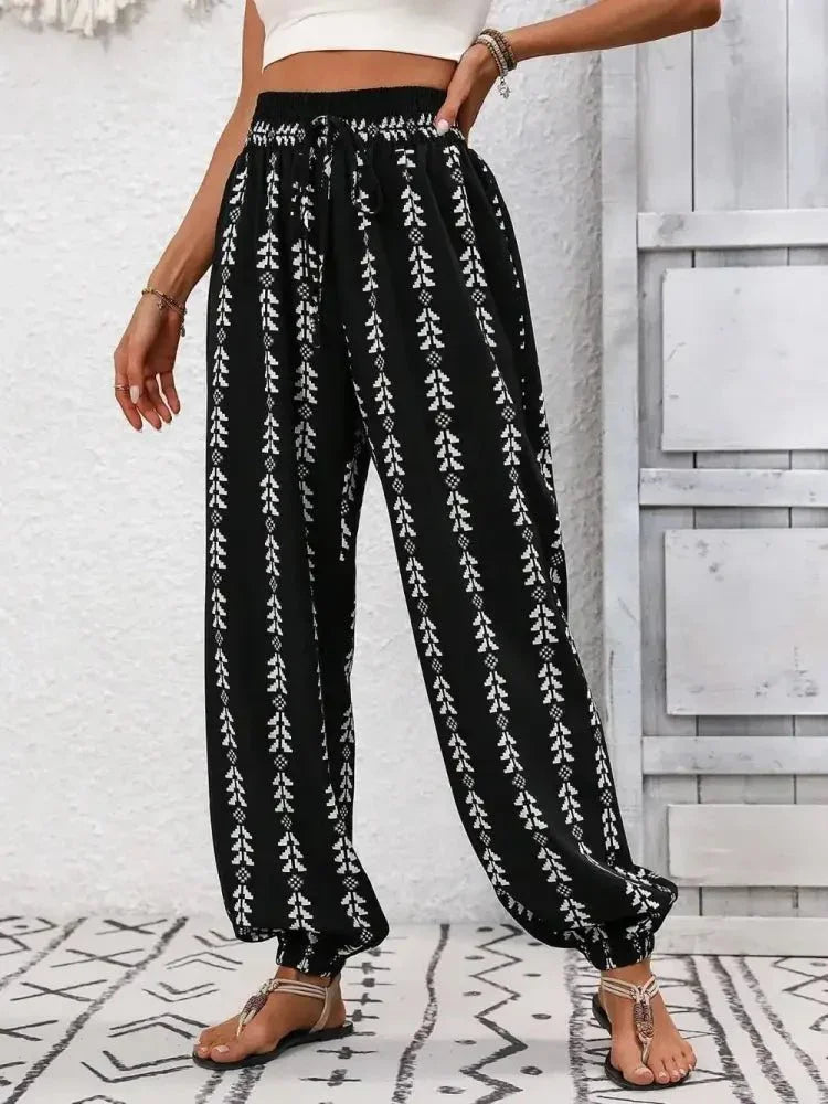 Tied Printed High Waist Pants - Update AvenueBoho VibesTrendsi1001009947798651001009947798656a46a452 - 5f13 - 4541 - 8e2d - 696b0d221b2a - MaxBlack
