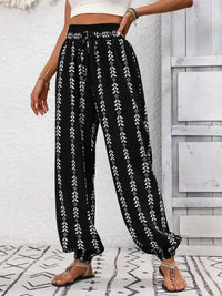 Tied Printed High Waist Pants - Update AvenueBoho VibesTrendsi1001009947798651001009947798656a46a452 - 5f13 - 4541 - 8e2d - 696b0d221b2a - MaxBlack