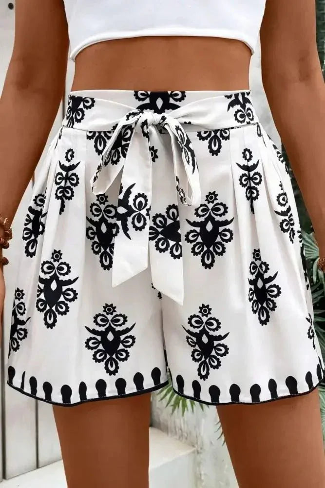 Tied Printed Shorts - Update AvenueBoho VibesTrendsi100100631651395100100631651395175441fa - 10f0 - 4195 - ba1b - 30302599a0c3 - Max - OriginWhite